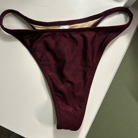 Los Angeles Apparel Hi-Cut Thong Bikini Bottom - Picture 1 of 4